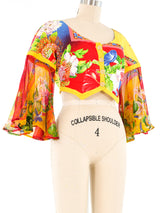 Versus by Gianni Versace Ruffle Sleeve Crop Top Top arcadeshops.com