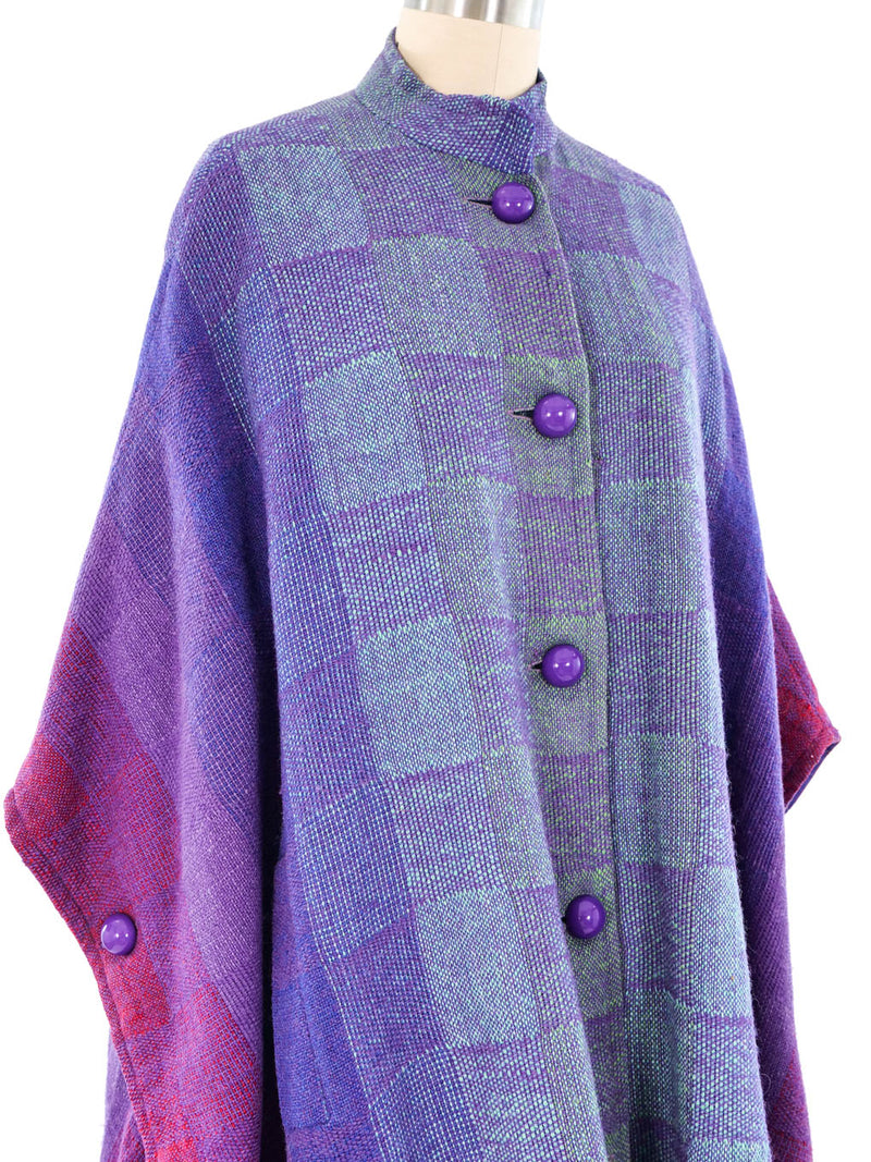 Tonal Checker Tweed Cape Outerwear arcadeshops.com
