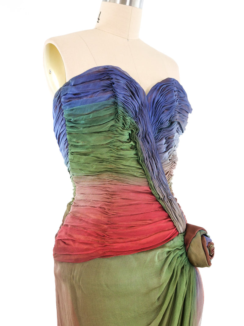 Vicky Tiel Ruched Ombre Mini Dress Dress arcadeshops.com