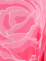 Hanae Mori Rose Printed Silk Caftan Dress arcadeshops.com