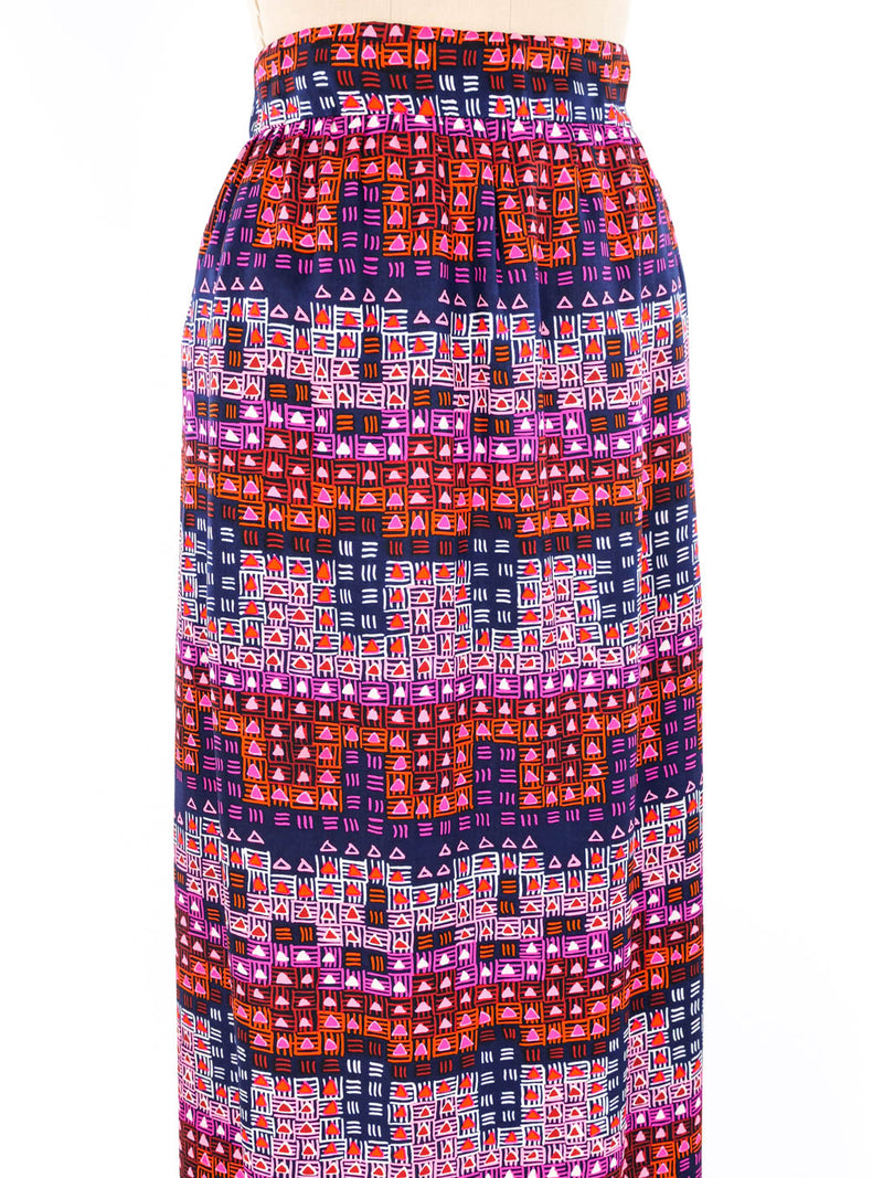 Givenchy Ruffle Trimmed Graphic Maxi Skirt