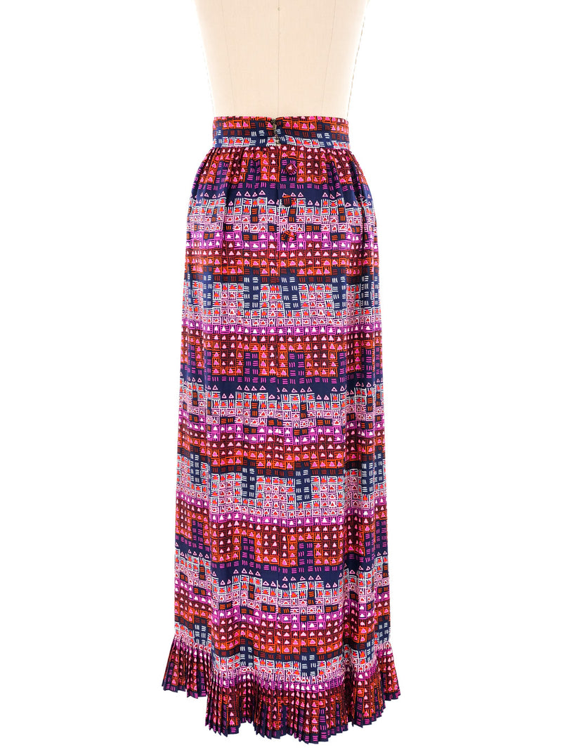 Givenchy Ruffle Trimmed Graphic Maxi Skirt Bottom arcadeshops.com