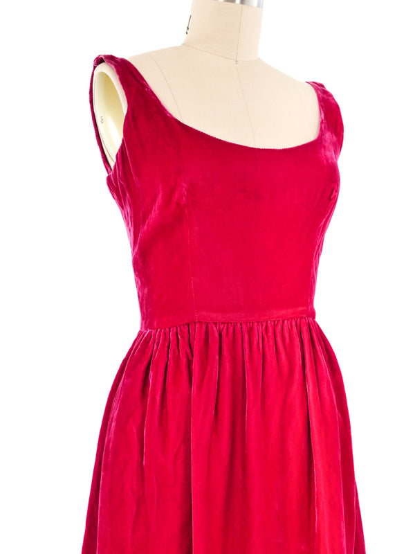 Stephen Sprouse Raspberry Velvet Tank Dress Dress arcadeshops.com