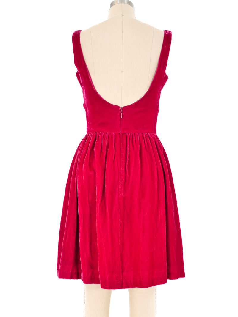 Stephen Sprouse Raspberry Velvet Tank Dress Dress arcadeshops.com