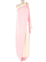 Jacqueline de Ribes Pink Leopard Jacquard Silk Gown Dress arcadeshops.com