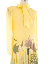 Hanae Mori Mixed Print Chiffon Maxi Dress Dress arcadeshops.com