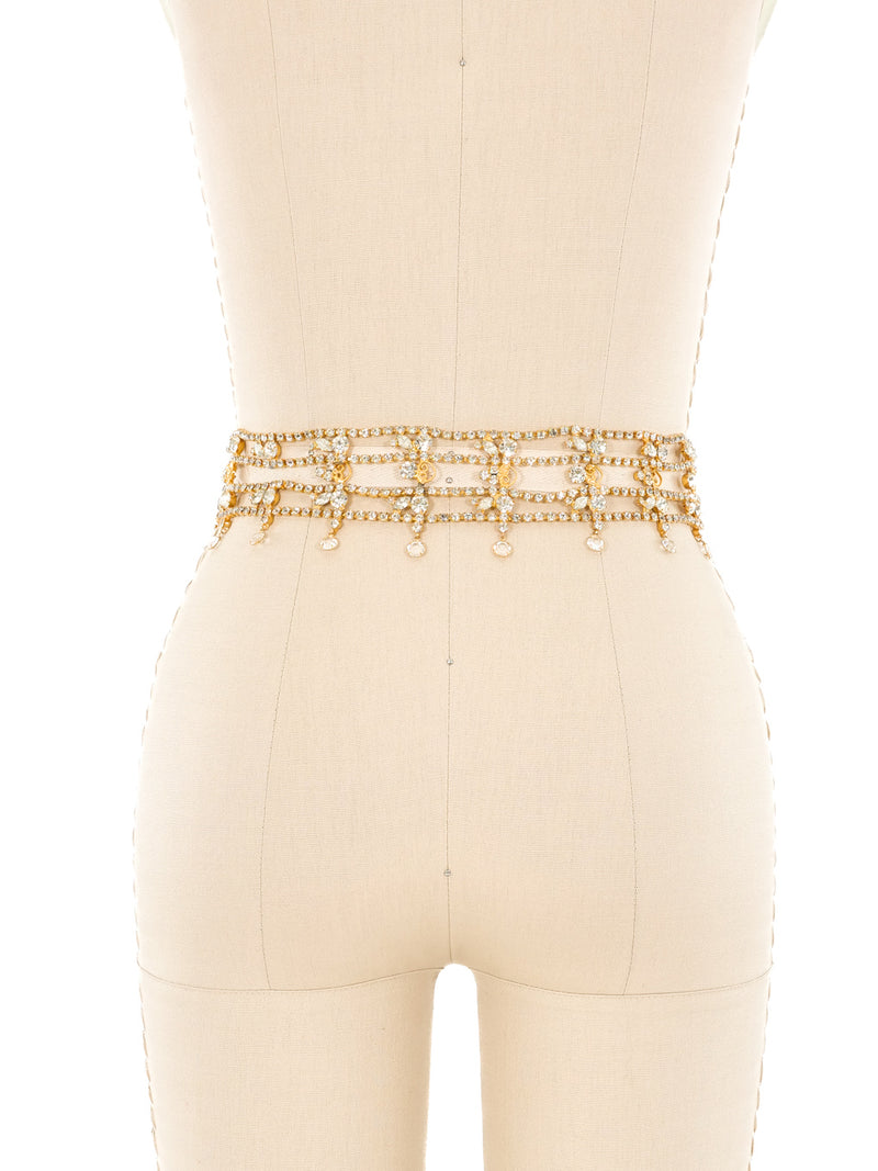 Kenneth Jay Lane Crystal Embellished Goldtone Belt Accessory arcadeshops.com