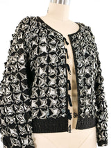 Dimensional Fringe Cropped Jacket Jacket arcadeshops.com