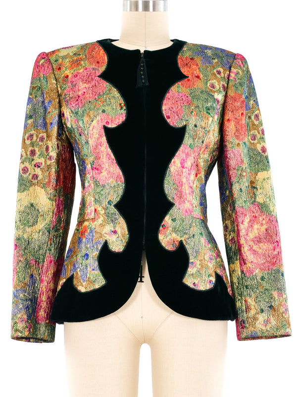 Emanuel Ungaro Floral Lamé Jacket Jacket arcadeshops.com