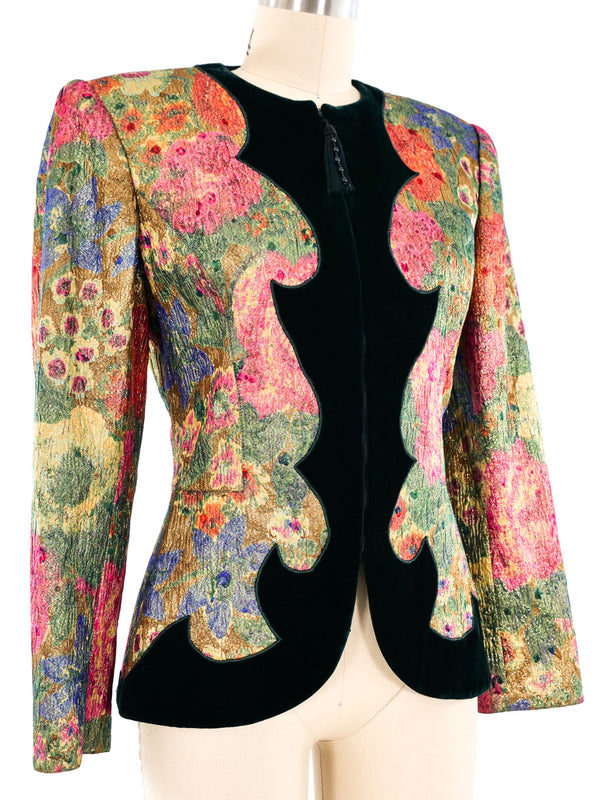 Emanuel Ungaro Floral Lamé Jacket Jacket arcadeshops.com
