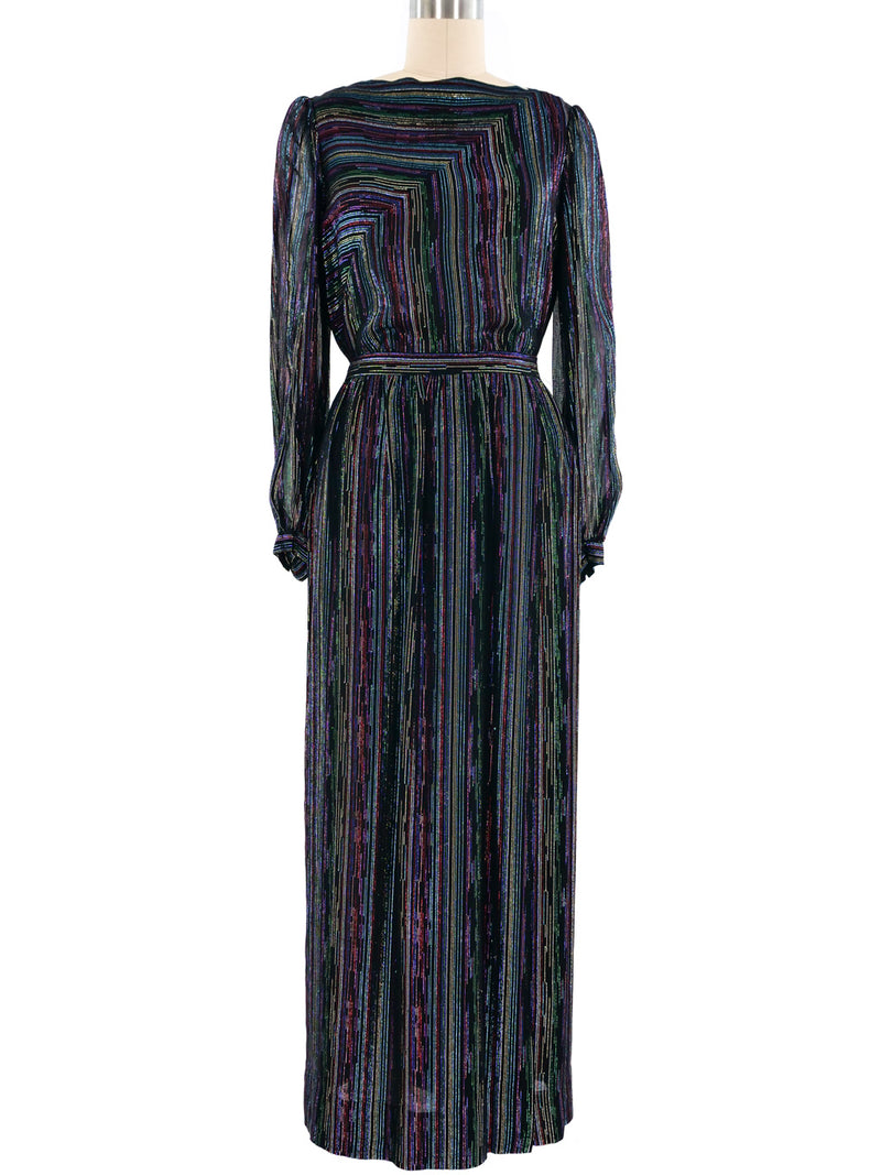 Metallic Rainbow Lurex Skirt Ensemble Suit arcadeshops.com