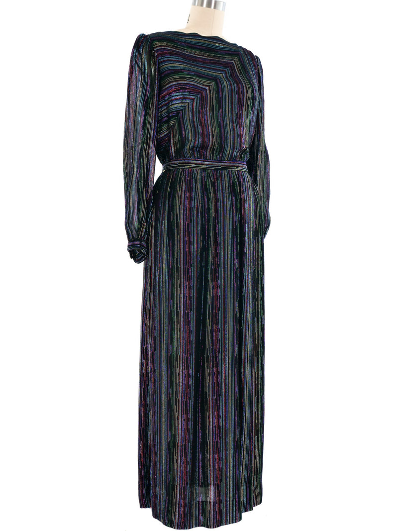 Metallic Rainbow Lurex Skirt Ensemble Suit arcadeshops.com