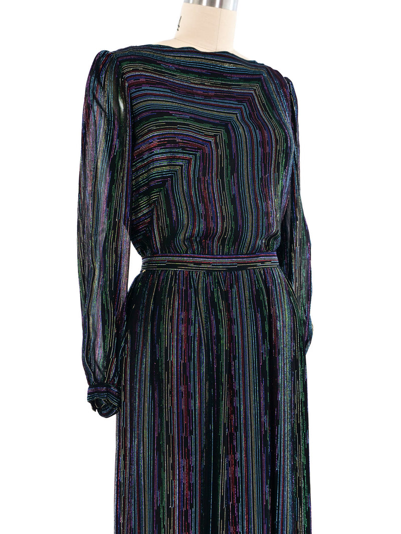 Metallic Rainbow Lurex Skirt Ensemble Suit arcadeshops.com