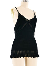 Chanel Lace Trimmed Knit Camisole Top arcadeshops.com