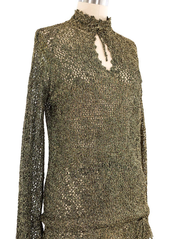 Giorgio Sant'Angelo Metallic Net Blouse Top arcadeshops.com