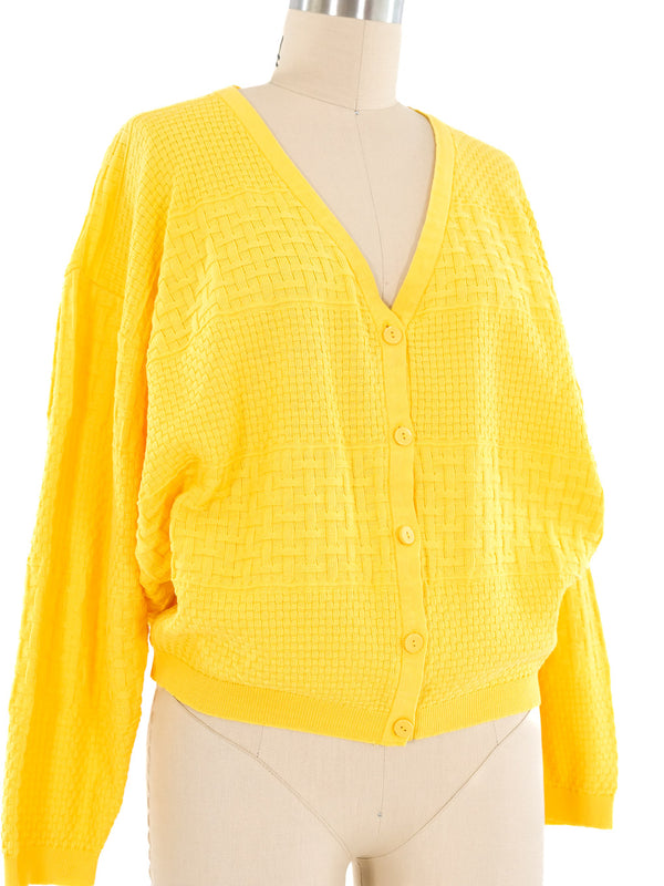 Courreges Yellow Knit Cardigan Top arcadeshops.com