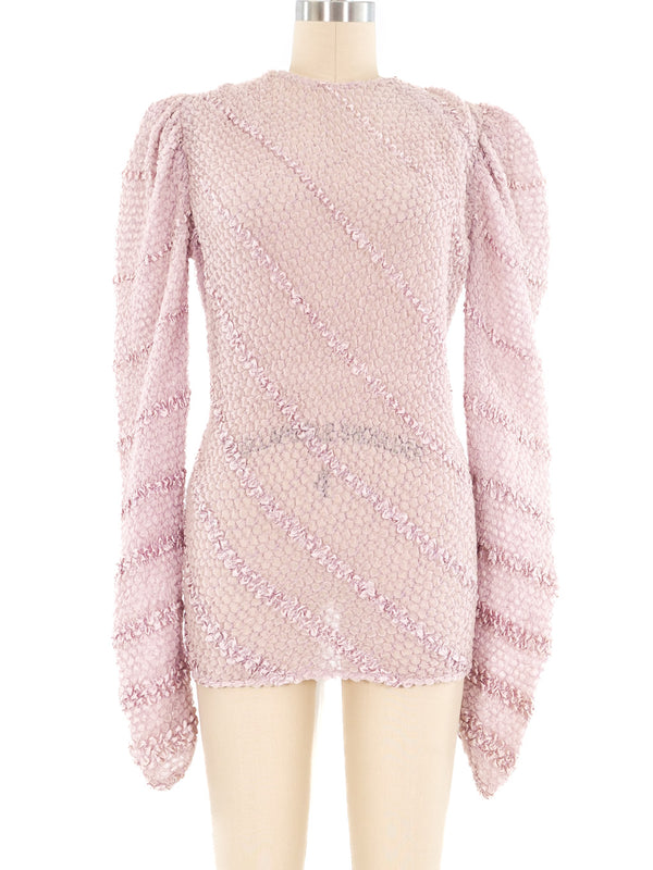 Judy Hornby Ribbon Trimmed Organza Blouse Top arcadeshops.com