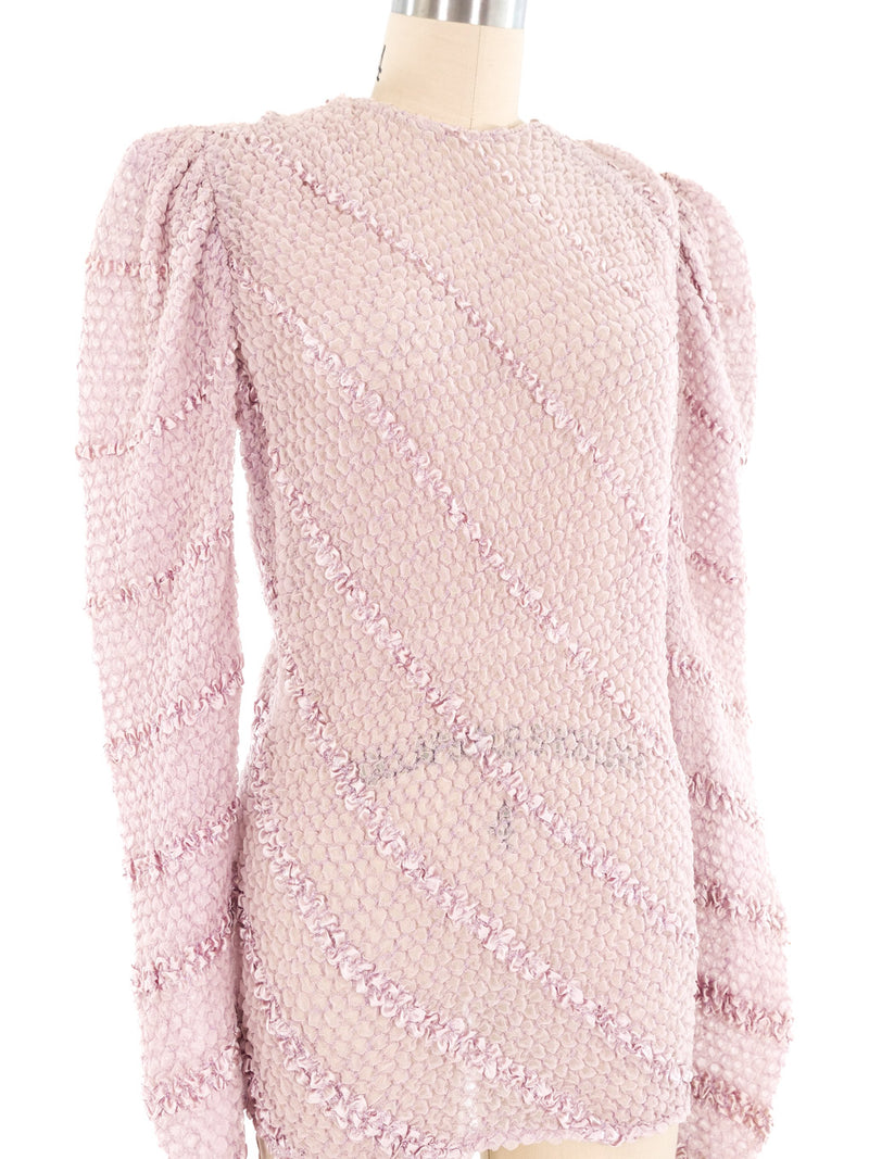 Judy Hornby Ribbon Trimmed Organza Blouse Top arcadeshops.com