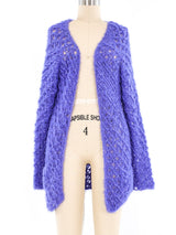 Nina Ricci Violet Shag Knit Cardigan Jacket arcadeshops.com