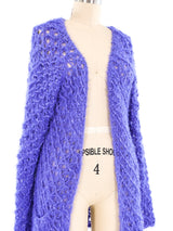 Nina Ricci Violet Shag Knit Cardigan Jacket arcadeshops.com