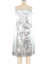 MM6 Maison Margiela Metallic Silver Slip Dress Dress arcadeshops.com