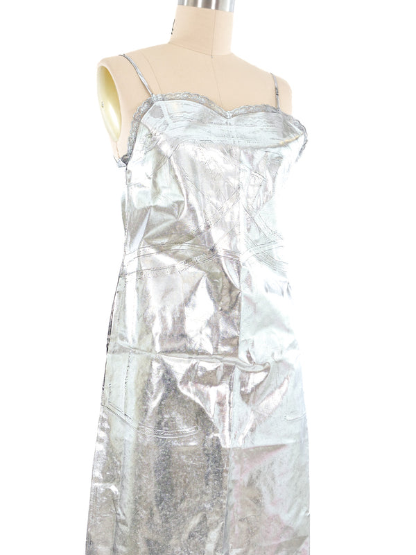 MM6 Maison Margiela Metallic Silver Slip Dress Dress arcadeshops.com
