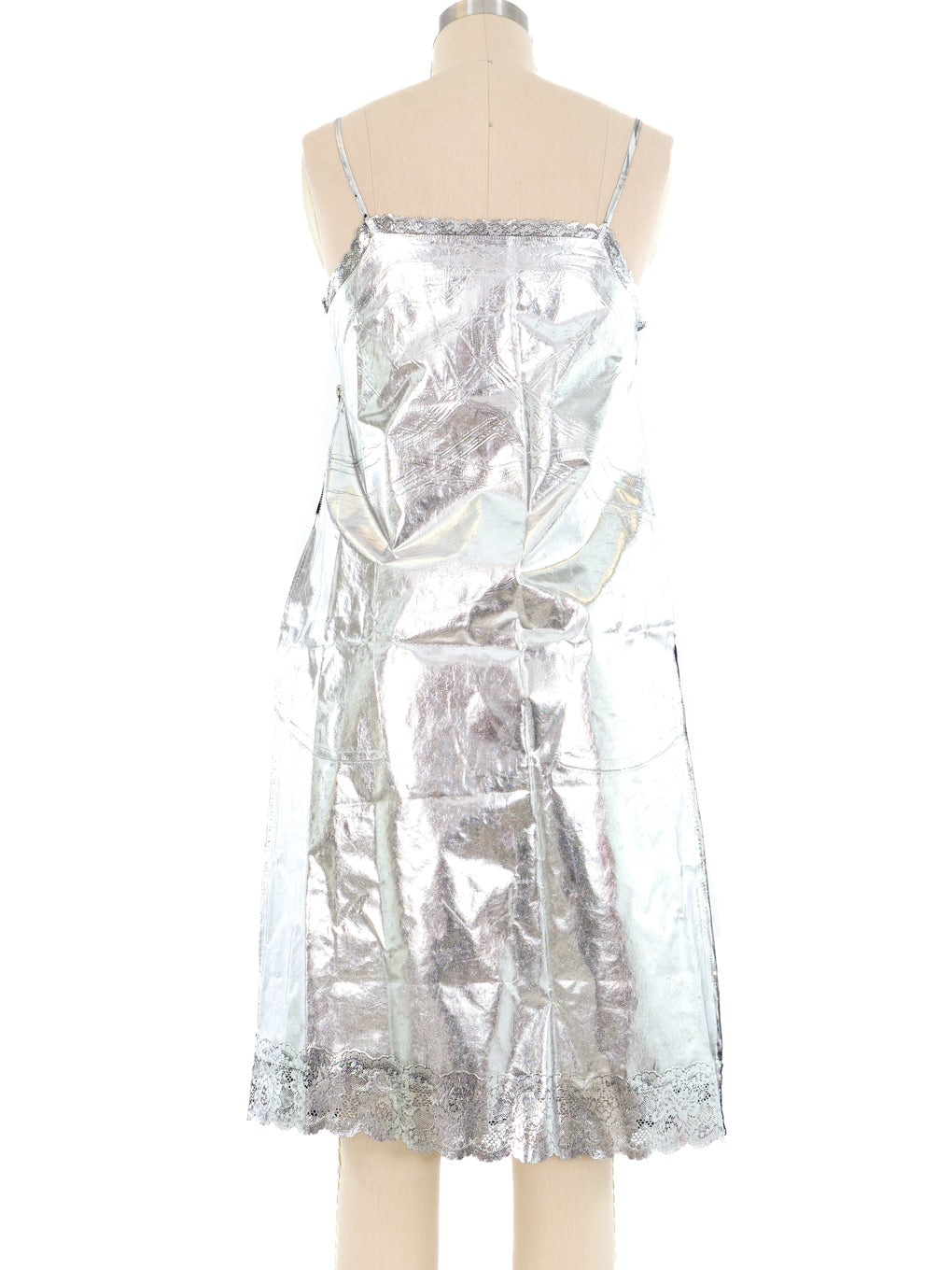MM6 Maison Margiela Metallic Silver Slip Dress