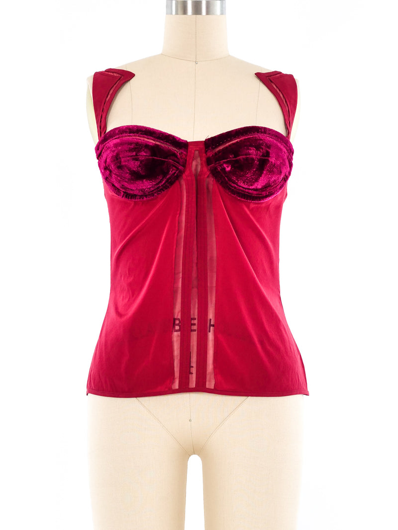 Gucci Velvet Trimmed Bustier Top Top arcadeshops.com