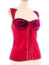 Gucci Velvet Trimmed Bustier Top Top arcadeshops.com