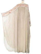 Floral Sequin Accented Metallic Caftan Dress arcadeshops.com