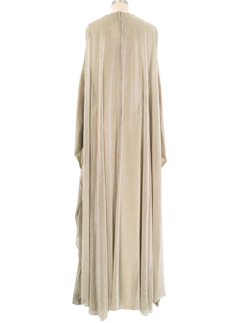 Floral Sequin Accented Metallic Caftan Dress arcadeshops.com