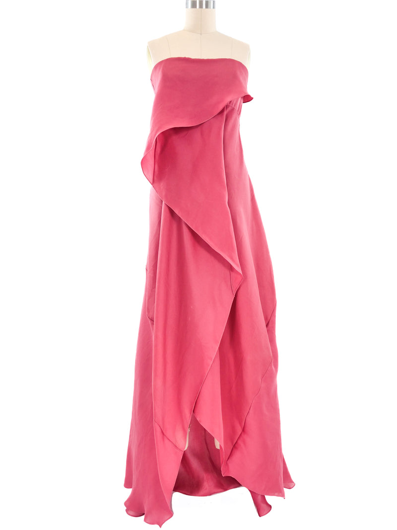 Donna Karan Draped Organza Gown Dress arcadeshops.com