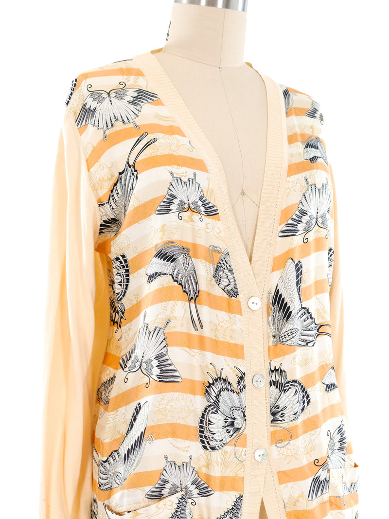 Salvatore Ferragamo Butterfly Printed Cardigan Top arcadeshops.com