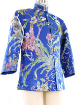 Floral Flocked Velvet Chinese Jacket Jacket arcadeshops.com