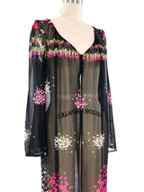 Floral Printed Chiffon Duster Jacket arcadeshops.com