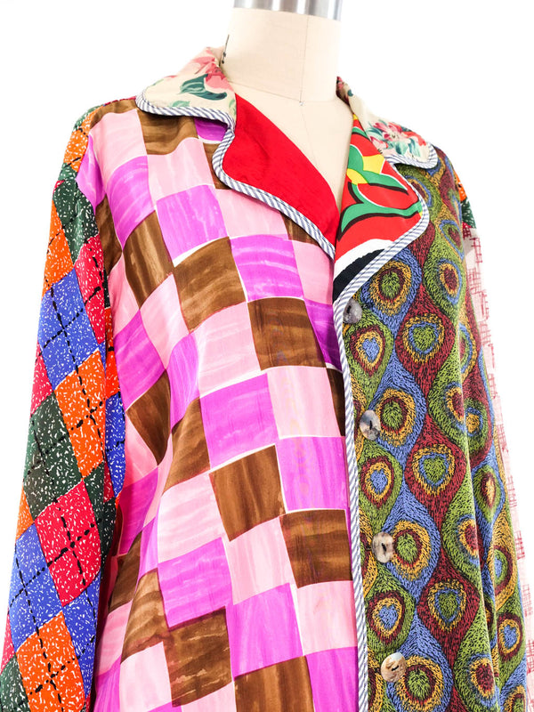Todd Oldham Patchwork Silk Blouse Top arcadeshops.com