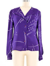 Printed Violet Crepe Twin Set Suit arcadeshops.com