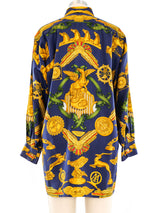 Hermes Les Parures Du Vent Silk Shirt Top arcadeshops.com