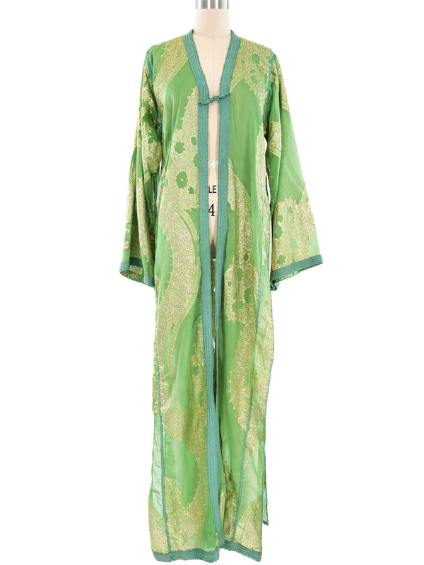 Metallic Brocade Chiffon Duster Jacket arcadeshops.com