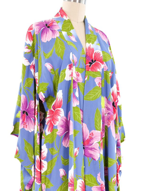 Floral Printed Maxi Kimono Jacket arcadeshops.com