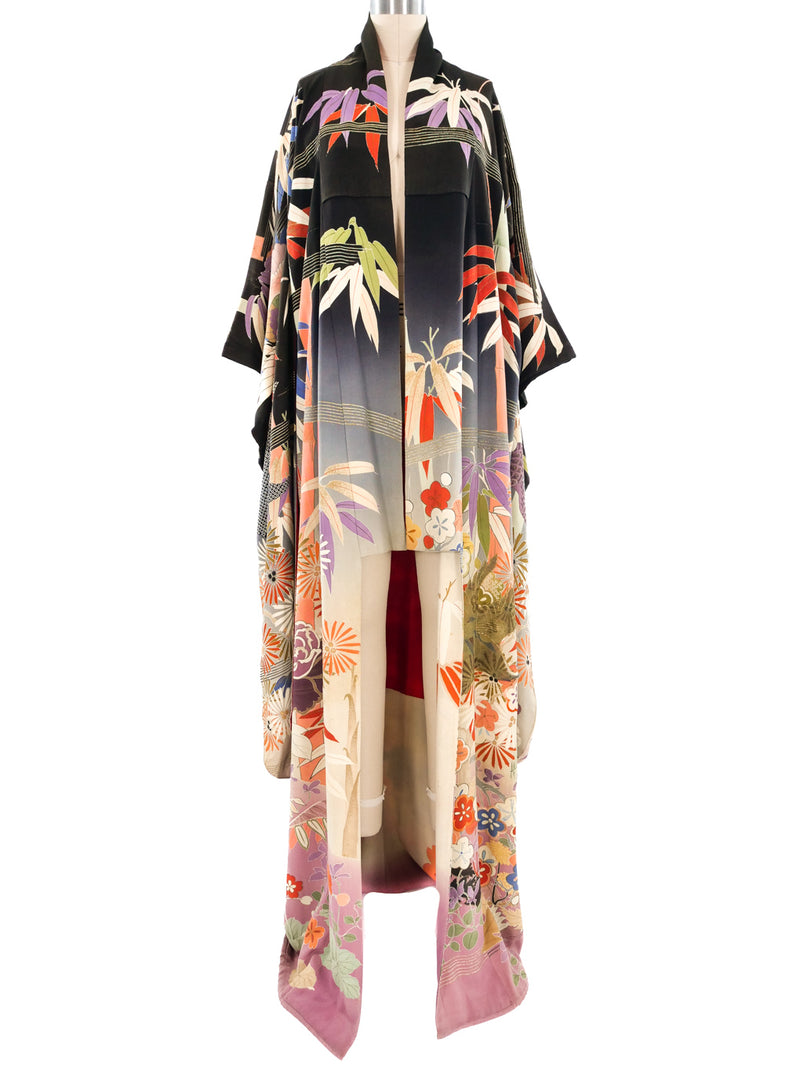 Handpainted Crane Motif Kimono Jacket arcadeshops.com