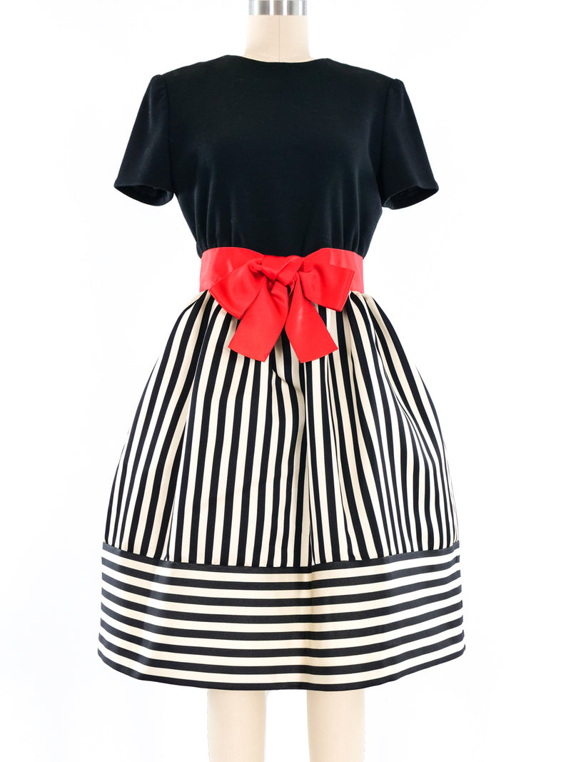 Bill Blass Striped Cocktail Dress Dress arcadeshops.com