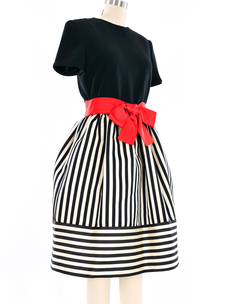 Bill Blass Striped Cocktail Dress Dress arcadeshops.com