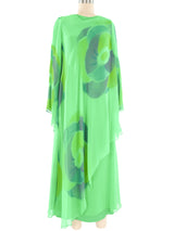 Travilla Tonal Floral Printed Caftan Dress arcadeshops.com