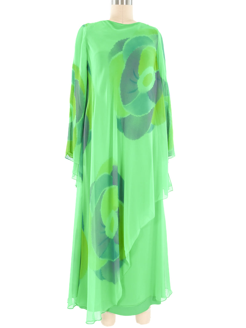 Travilla Tonal Floral Printed Caftan Dress arcadeshops.com