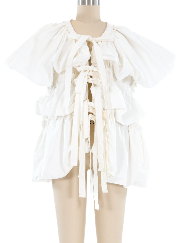 Dries Van Noten Tie Front Ruffle Top Top arcadeshops.com