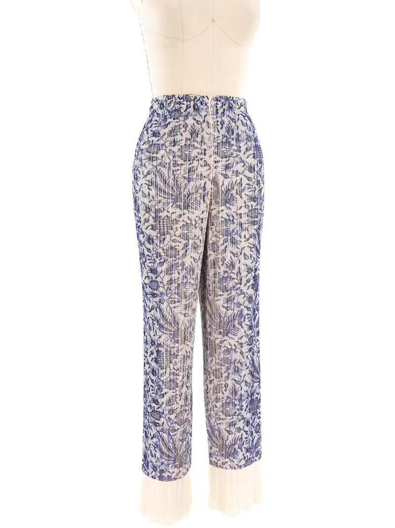 Issey Miyake Pleats Please Graphic Printed Plisse Pants Bottom arcadeshops.com