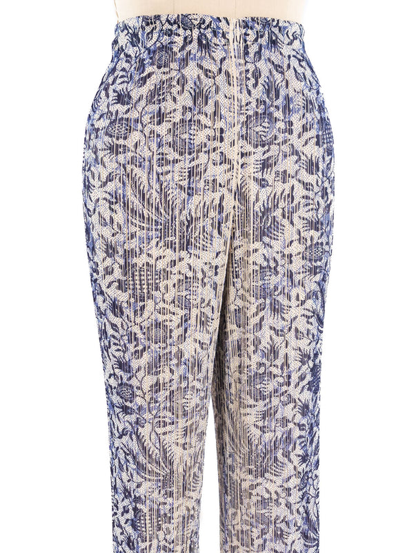 Issey Miyake Pleats Please Graphic Printed Plisse Pants Bottom arcadeshops.com