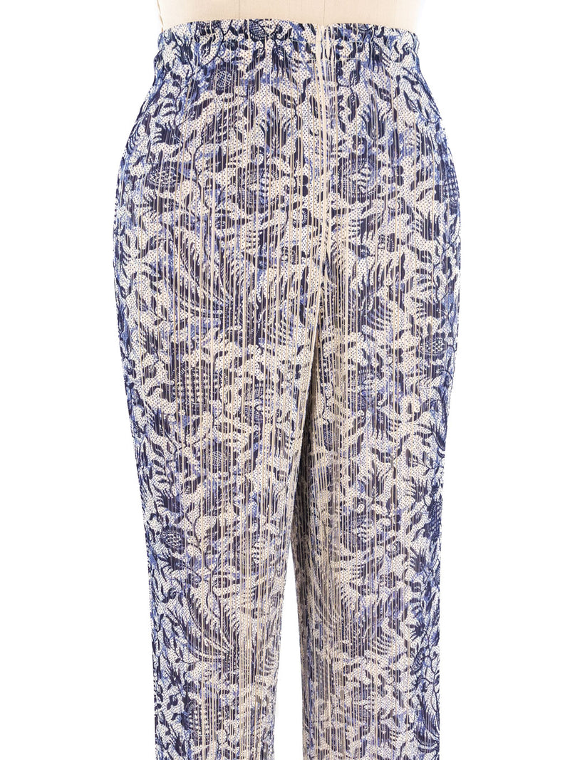 Issey Miyake Pleats Please Graphic Printed Plisse Pants Bottom arcadeshops.com