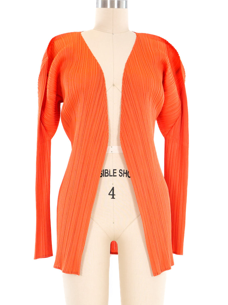 Issey Miyake Pleats Please Orange Plisse Jacket Jacket arcadeshops.com